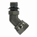 Midland Metal Swivel Adapter, 111612 x 34 Nominal, Male ORing Boss x Female NPSM, 45 deg, 2900 psi, Steel, I 6902NWO1212